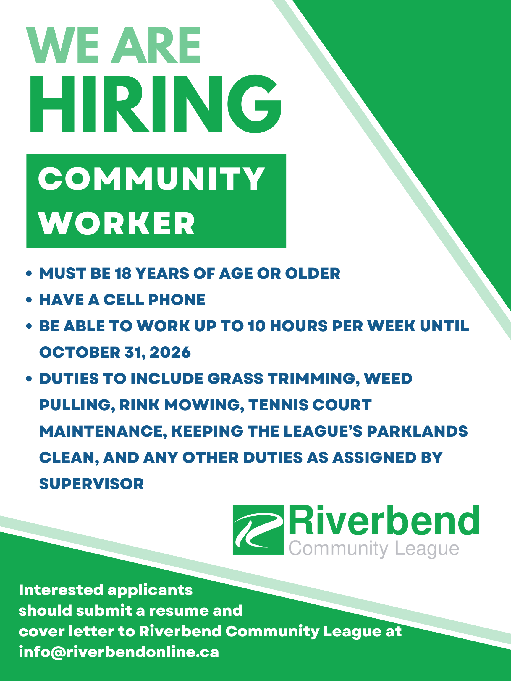 We are hiring a community worker